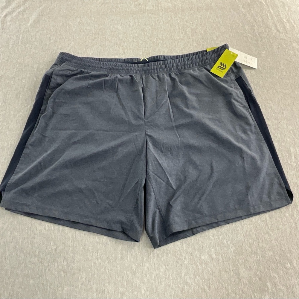 ALL IN MOTION 100% POLYESTER QUICK DRY LINED 9” MEN’S RUN SHORTS XXL BLUE GRAY